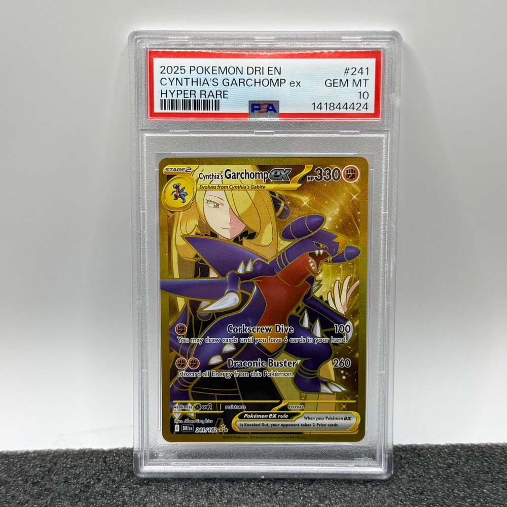 Pokemon 2025 Cynthia's Garchomp ex Hyper Rare 241/182 PSA 10 Gem Mint Gold Card